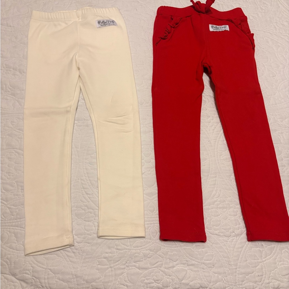 Bella & Omi Red and Cream winter leggings